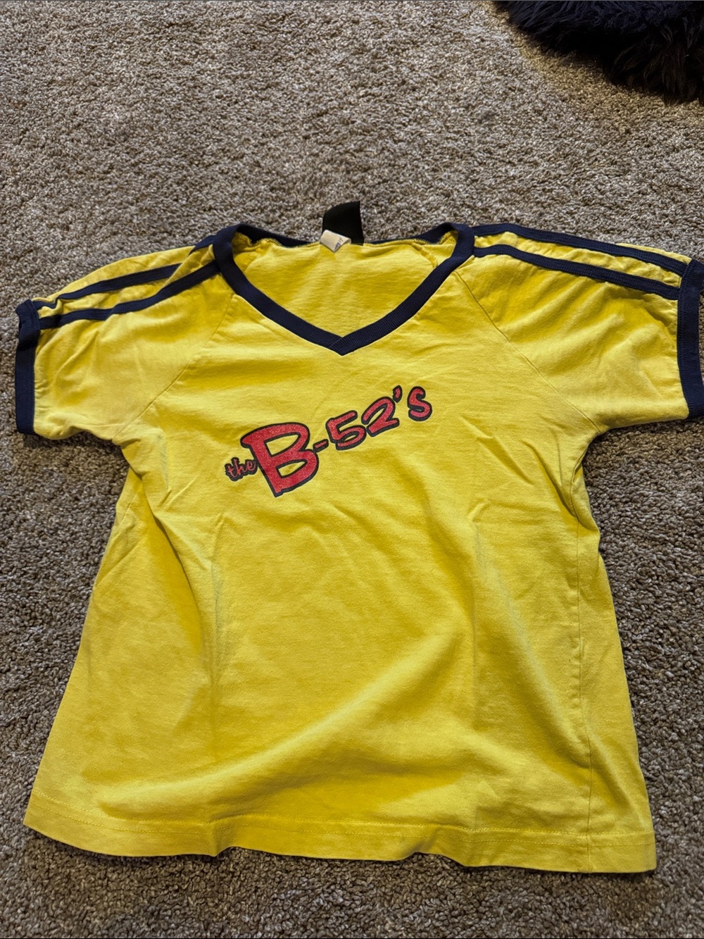 Vintage glitter B-52’s B 52s ringer v neck shirt ONE SIZE